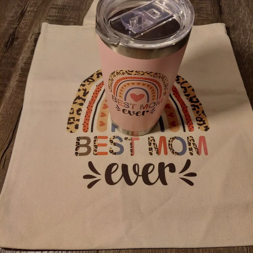 Best Mom Ever Gift Set Tumbler and Tote Bag